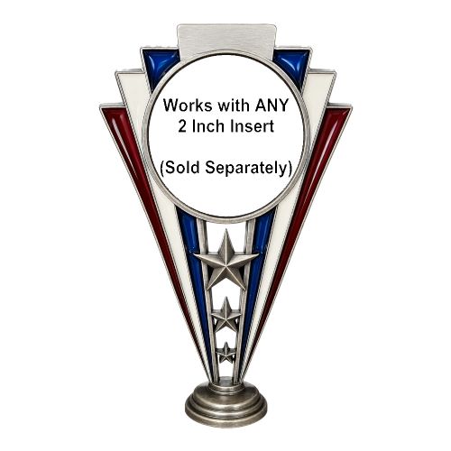 5 1/2" Metal RWB 2" Insert Holder Trophy Figure #2