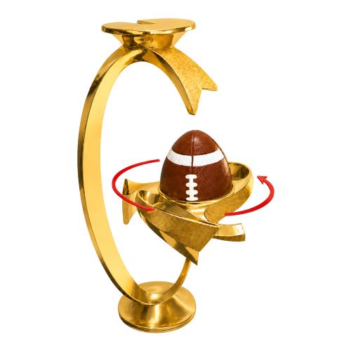 Gold 7" Spinning Football Trophy Riser #2