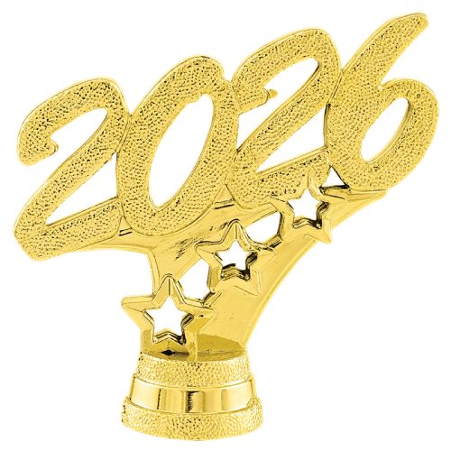 2 1/4" Gold "2026" 3-Star Year Date Trophy Trim Piece