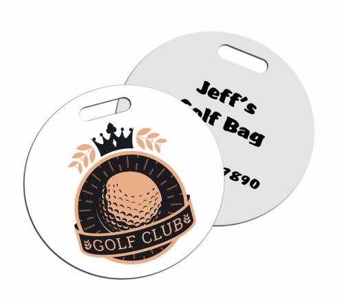 Custom 3 1/2" Round Double Sided Aluminum Bag Tag