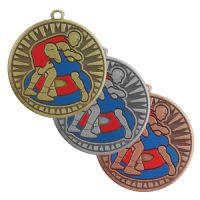 2 3/8" Wrestling Male Velocity Series Award Medal