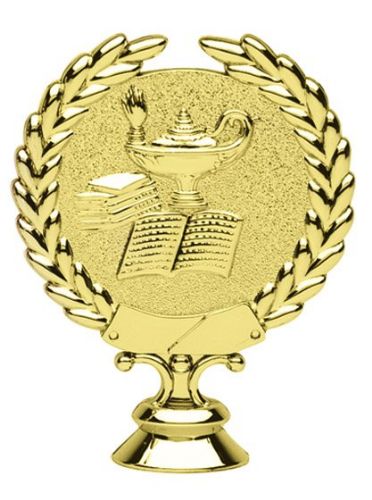 4" Wreath Holder Lamp of Knowledge Gold Trophy Figure