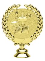 4" Wreath Holder Lamp of Knowledge Gold Trophy Figure