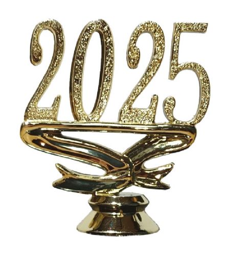 2 1/4" Gold "2025" Year Date Script Trophy Trim Piece