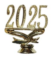 2 1/4" Gold "2025" Year Date Script Trophy Trim Piece
