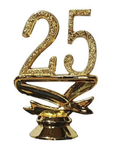 2 1/4" Gold "25" Year Date Script Trophy Trim Piece