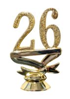 2 1/4" Gold "26" Year Date Script Trophy Trim Piece