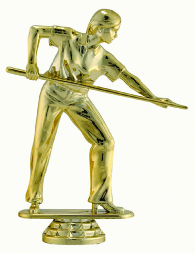 5 3/8" Pool Shooter Female Gold Trophy Figure