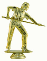 5 3/8" Pool Shooter Female Gold Trophy Figure