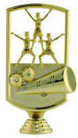 Gold 5 3/4" Cheerleader Scene Trophy Figure