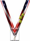 7/8" x 32" USA Graphic Softball Image Neck Ribbon w/ Snap Clip