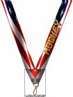 7/8" x 32" USA Graphic Hockey Neck Ribbon w/ Snap Clip