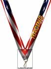 7/8" x 32" USA Graphic Racing Neck Ribbon w/ Snap Clip