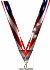 1 1/2" x 32" USA Graphic Baseball Image Wide Neck Ribbon w/ Snap Clip