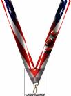 1 1/2" x 32" USA Graphic Football Image Wide Neck Ribbon w/ Snap Clip
