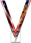 1 1/2" x 32" USA Graphic 2nd Place Wide Neck Ribbon w/ Snap Clip