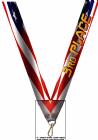 1 1/2" x 32" USA Graphic 3rd Place Wide Neck Ribbon w/ Snap Clip