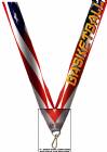 1 1/2" x 32" USA Graphic Basketball Wide Neck Ribbon w/ Snap Clip