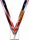1 1/2" x 32" USA Graphic Cheerleading Wide Neck Ribbon w/ Snap Clip