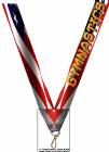 1 1/2" x 32" USA Graphic Gymnastics Wide Neck Ribbon w/ Snap Clip