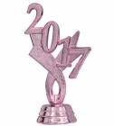 3 1/4" Pink "2017" Year Date Trophy Trim Piece