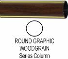 Round Walnut Finish Graphic Trophy Column Full 45" stick
