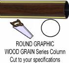 Round Walnut Finish Graphic Trophy Column - Cut to Length