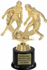 6 3/4" Soccer Double Action Female Trophy Kit with Pedestal Base