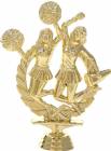 5 7/8" Double Cheerleaders Trophy Figure Gold