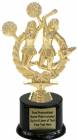 8" Double Cheerleaders Trophy Kit with Pedestal Base