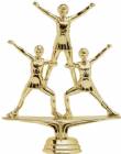 5 3/4" Triple Action Cheerleader Female Trophy Figure Gold