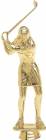 8 1/2" Golf Female with Club Trophy Figure Gold