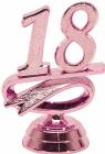 2 1/2" Pink "18" Year Date Trophy Trim Piece