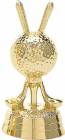 3" Golf Ball & Clubs Trophy Figure Gold