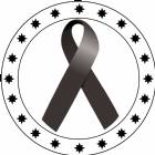 2" Black Awareness Ribbon Trophy Insert