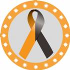 2" Black Orange Awareness Ribbon Trophy Insert