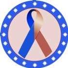 2" Dark Blue Brown Awareness Ribbon Trophy Insert