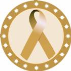 2" Gold Awareness Ribbon Trophy Insert