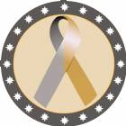 2" Gold Silver Awareness Ribbon Trophy Insert