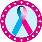 2" Light Blue Pink Awareness Ribbon Trophy Insert