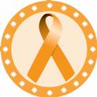 2" Orange Awareness Ribbon Trophy Insert