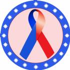 2" Red Blue Awareness Ribbon Trophy Insert