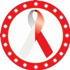 2" Red White Awareness Ribbon Trophy Insert