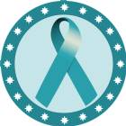 2" Teal Awareness Ribbon Trophy Insert