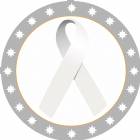 2" White Awareness Ribbon Trophy Insert