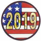 2" US Flag 2019 Holographic Mylar Trophy Insert