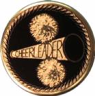 2" Cheerleader Metal Trophy Insert - Made in USA