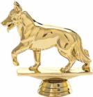 4" Alsatian Dog Gold Trophy Figure