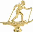 3" Cross Country Skier Gold Trophy Figure