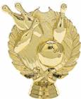 4 1/4" Wreath Series Bowling with Ball Trophy Figure Gold